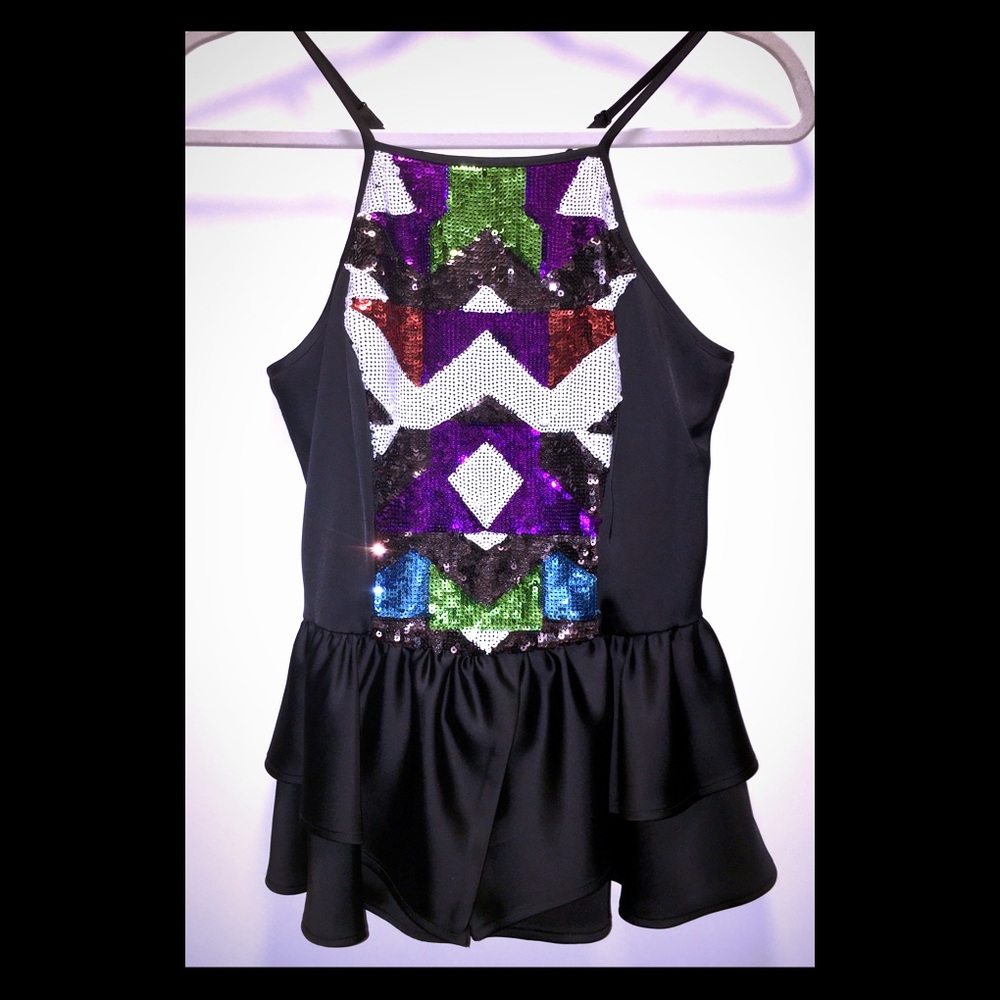 Bebe Peplum Sparkle Top